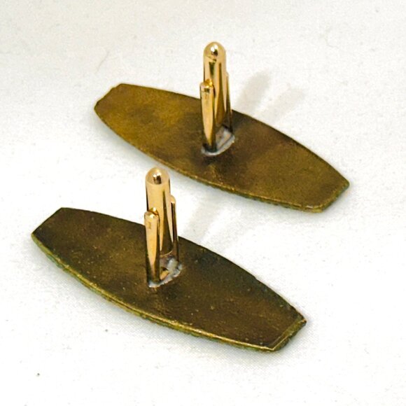 Vintage Large Metal Cufflinks Lion/Elephant - 2" x 3/4" - Picture 6 of 6